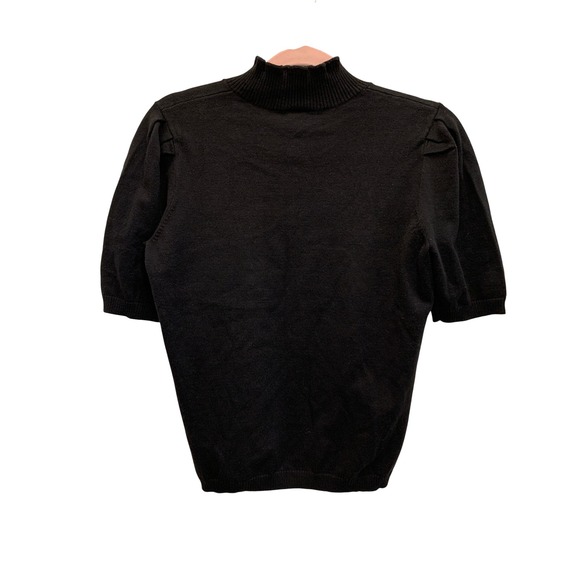 Ann Taylor Factory Tops - Ann Taylor Factory Womens Medium Black Mock Neck Sweater Top Quiet Luxury